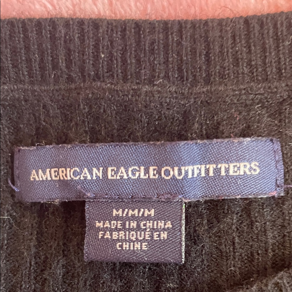 🖤 American Eagle Black Off-Shoulder Top Size M - Picture 3 of 4